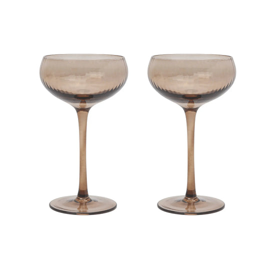 Lou Coupe Glass Set in Smoke