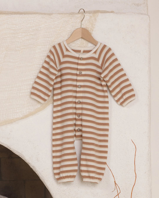 Quincy Mae - Spice Stripe Waffle Jumpsuit