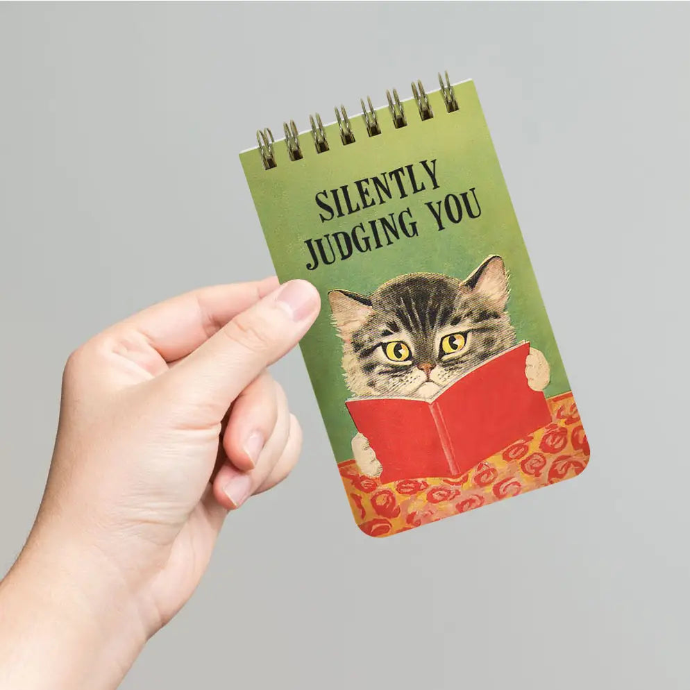 Silently Judging You Cat Spiral Notepad