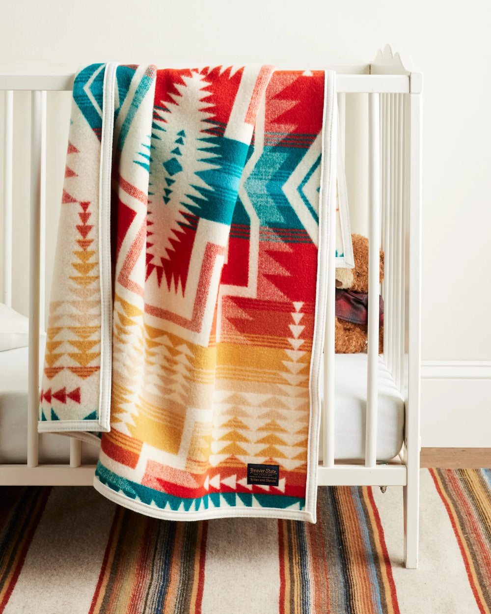 Pendleton - Harding Star Ivory Jacquard Crib Blanket