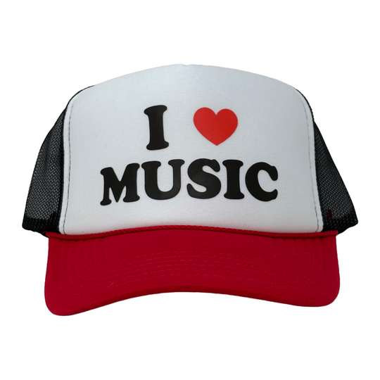 I Heart Music Red and Black Foam Hat