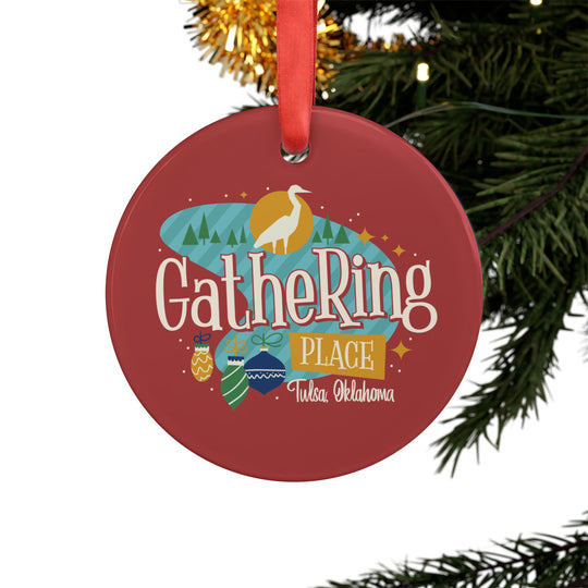 Gathering Place Ornament with Ribbon