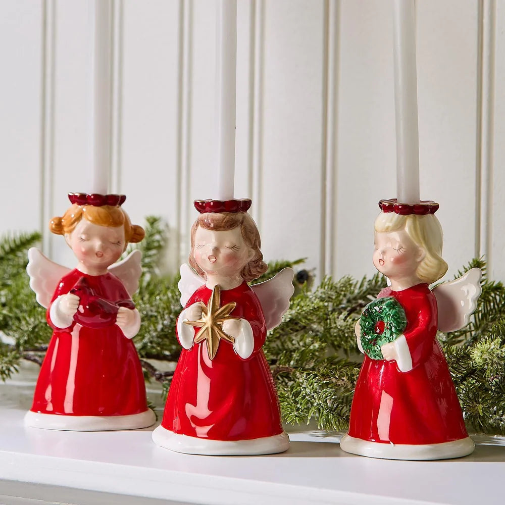 Cardinal Angel Taper Candleholder