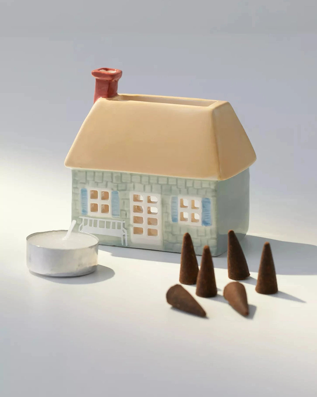 English Cottage Incense & Tea Light Holder