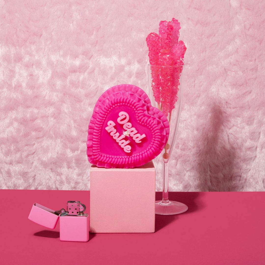 Dead Inside Heart Cake Candle