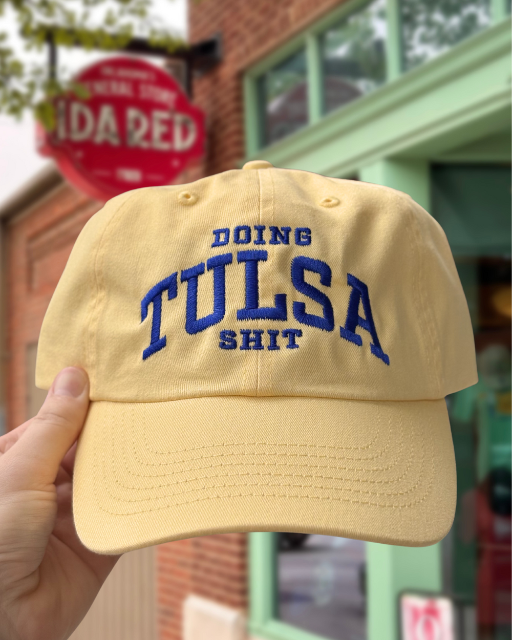 Doing Tulsa Shit Dad Hat Yellow/Blue