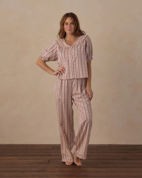 Rylee + Cru - Women's Candy Cane Lane Ruffle Pajama Set