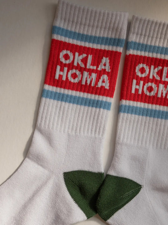 Oklahoma Ribbed Crew Socks