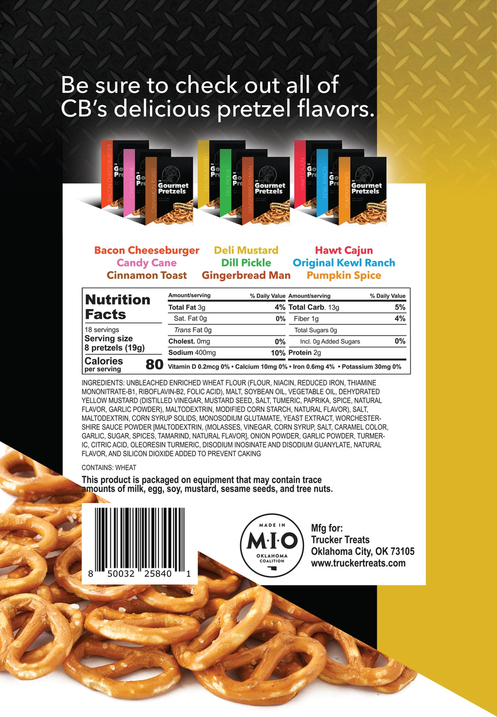 Trucker Treats Black Label - Deli Mustard Gourmet Pretzels