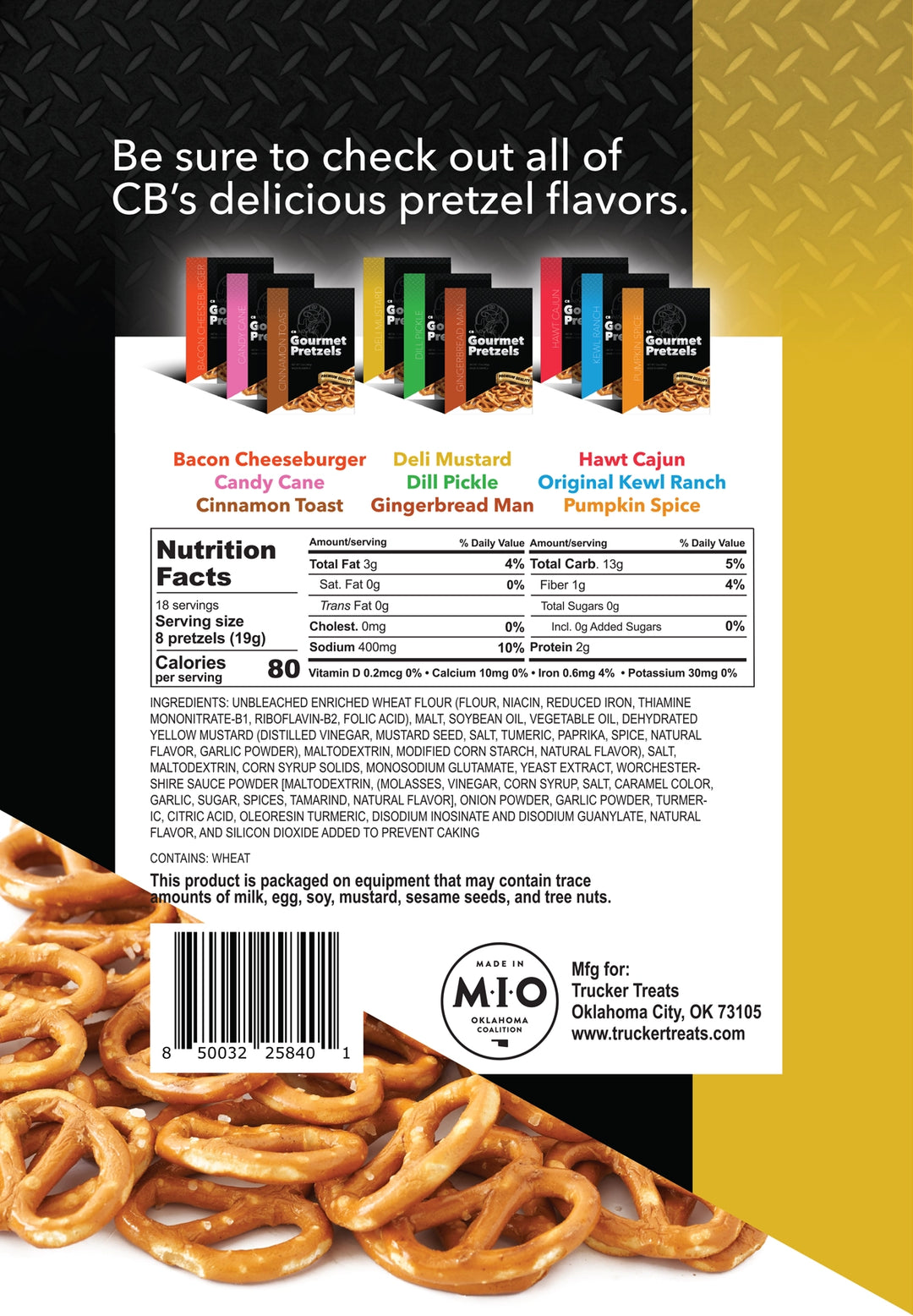 Trucker Treats Black Label - Deli Mustard Gourmet Pretzels