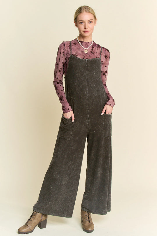 Garment Washed Utility Jumpsuit
