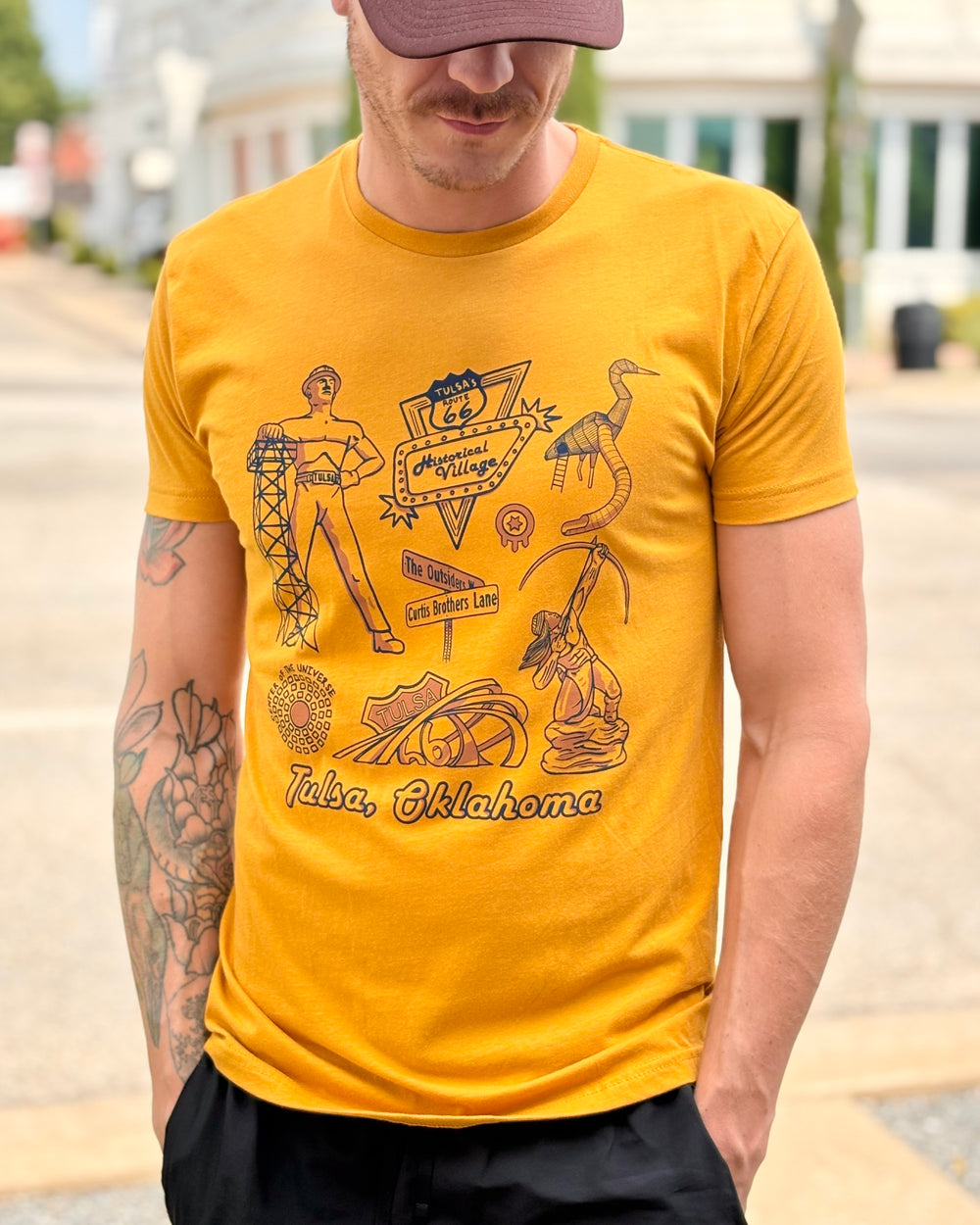Tulsa Collage Tshirt Gold