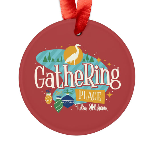 Gathering Place Ornament with Ribbon