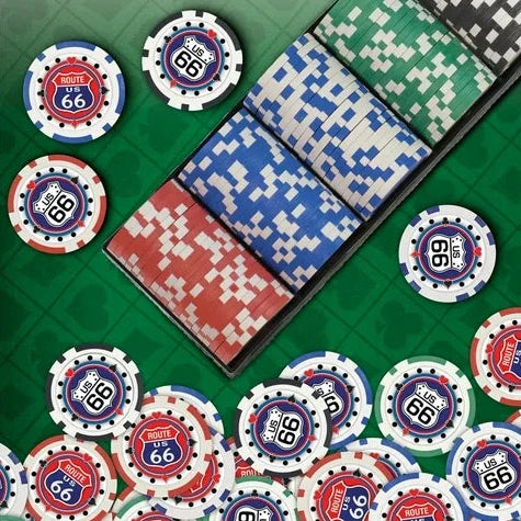 Route 66 100 Piece Poker Chips