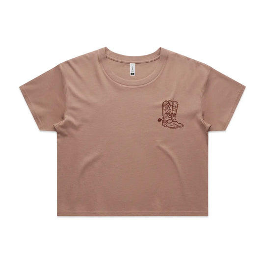 Cowboy Boot Cropped Western Tshirt