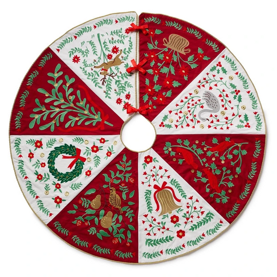 Christmastide Embroidered Tree Skirt