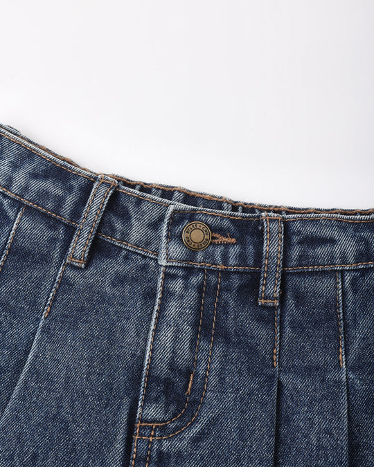 Rylee + Cru - Pleated Denim Skirt