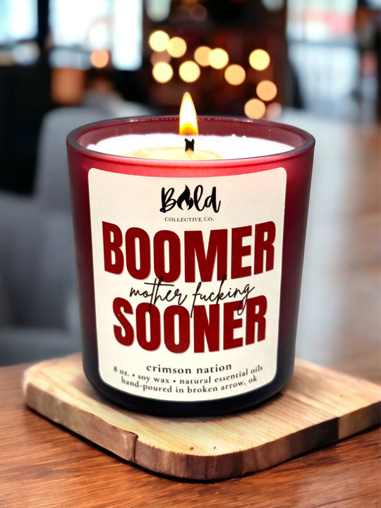 Boomer MF Sooner OU Candle
