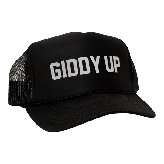 Giddy Up Trucker Hat Black