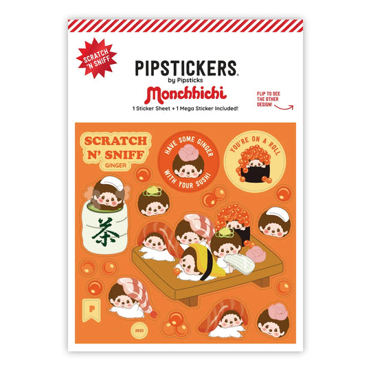 Monchhichi Sushi Scratch 'n Sniff Sticker and Mega Sticker