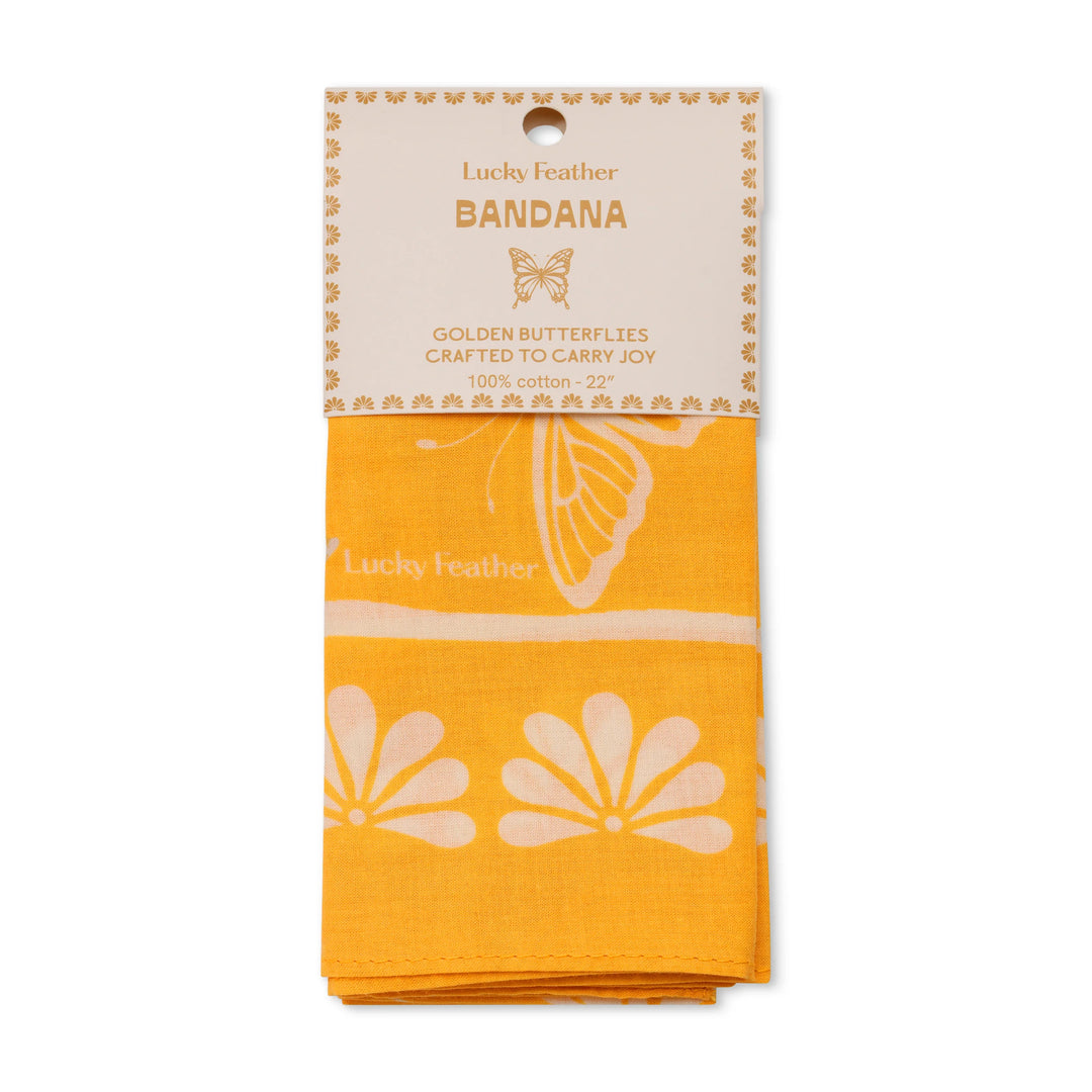 Happiness Bandana - Joy - Yellow Butterflies