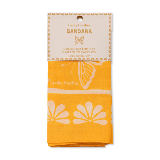 Happiness Bandana - Joy - Yellow Butterflies