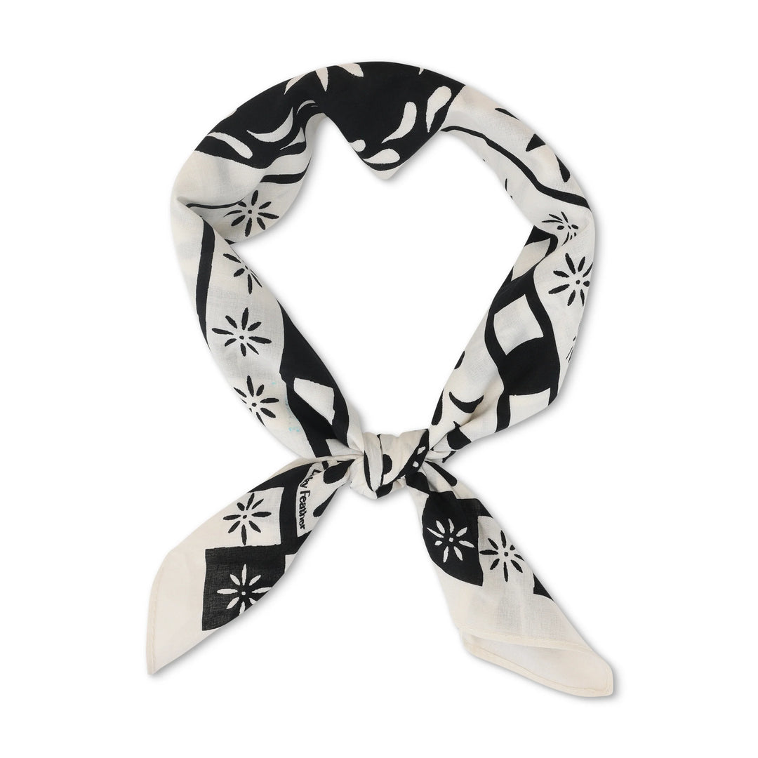 Happiness Bandana - Love - Black & White Heart
