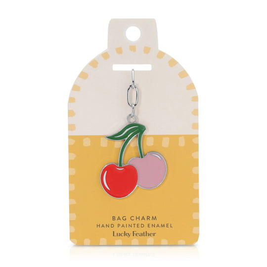 Cherries Enamel Bag Charm