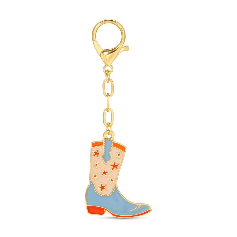 Cowboy Boot Enamel Bag Charm