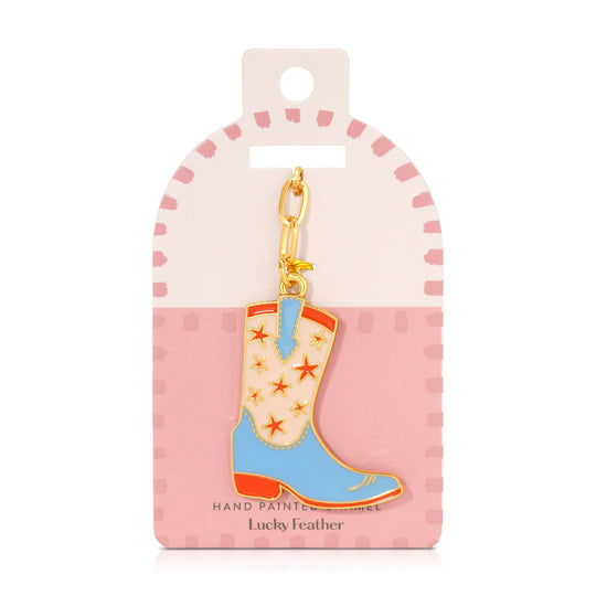 Cowboy Boot Enamel Bag Charm