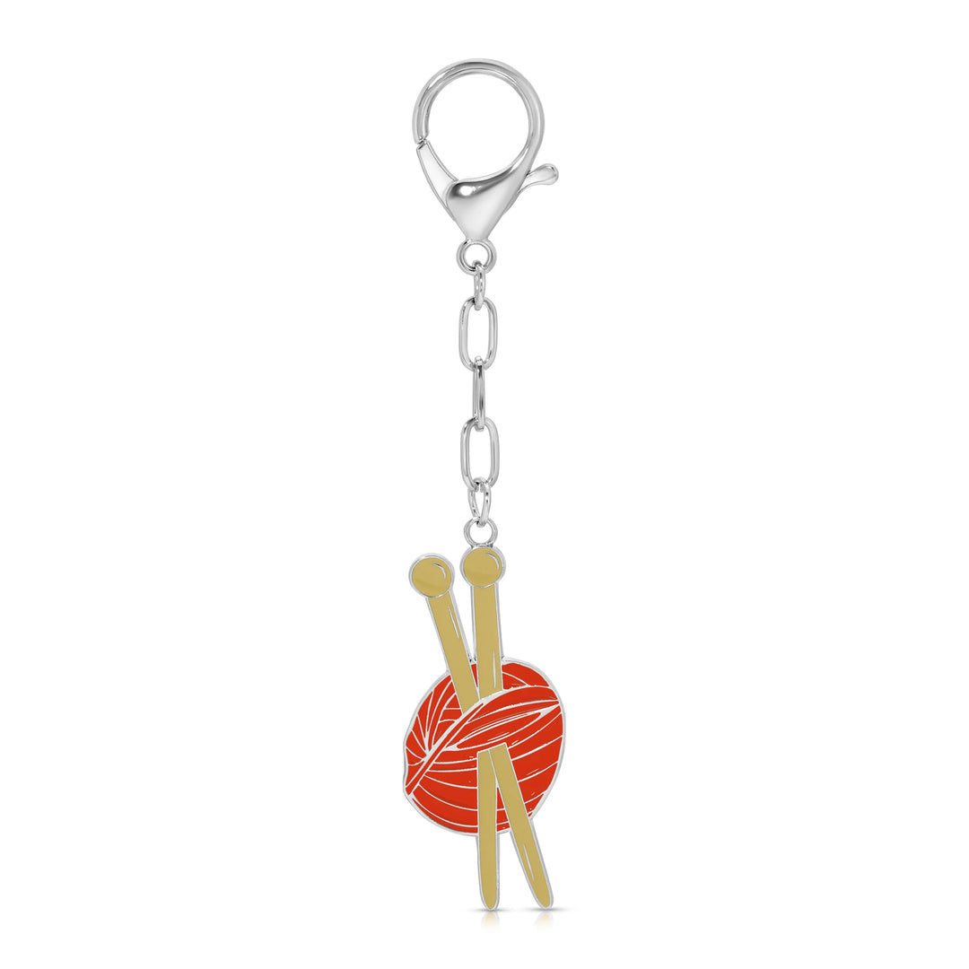 Knitting Enamel Bag Charm