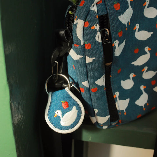 Cottage Goose Patch Keychain