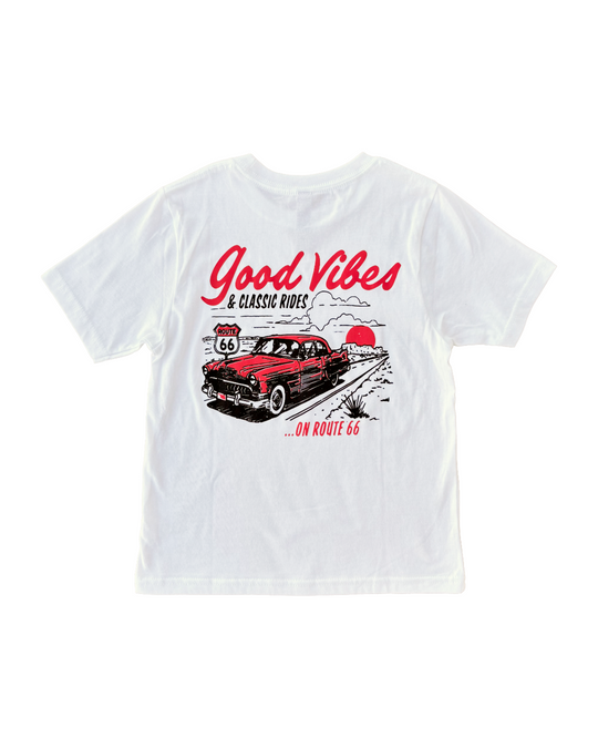 Good Vibes Classic Rides Route 66 Youth Tshirt