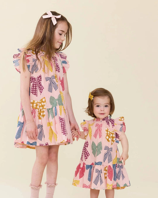 Pink Chicken - Patterned Bows Harper Dress Set