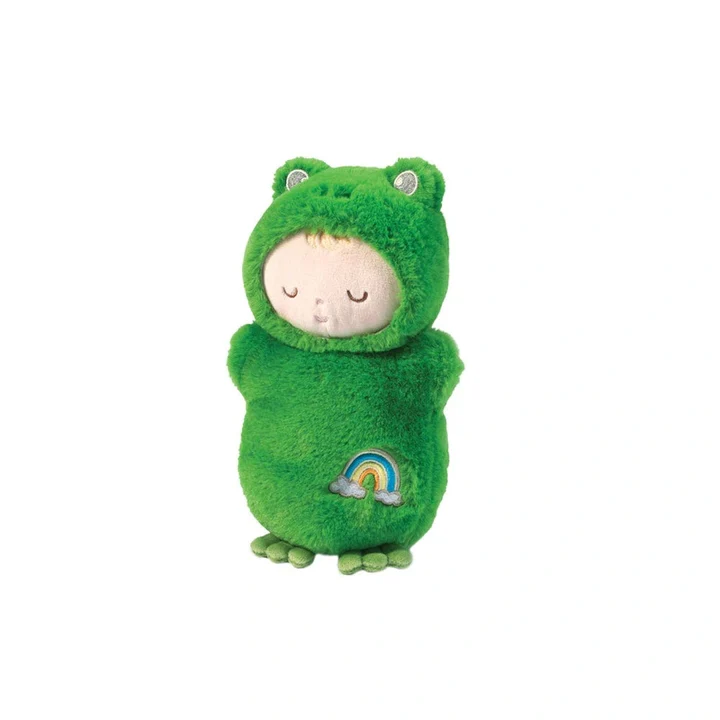 Baby Frog Mini Hug stuffed animal by Douglas with soft green plush