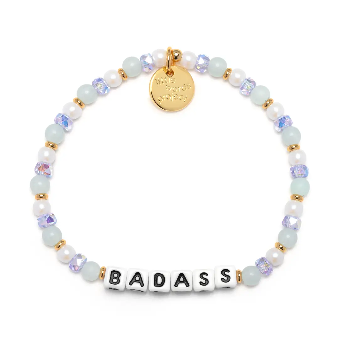 Badass Most Magical bracelet M/L light blue and clear beaded bracelet by Little Words Project
