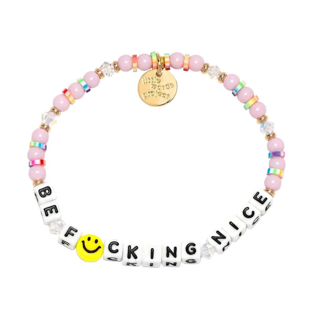 Be Fcking Nice Pink Sprinkles bracelet funny word bracelet