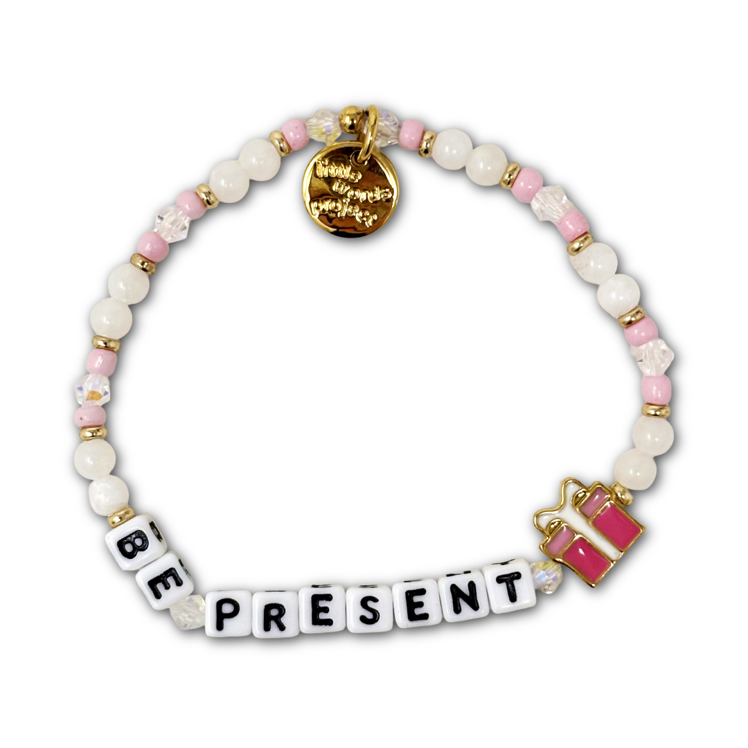 Be Present Gift bracelet inspirational word bracelet by Little Words Project