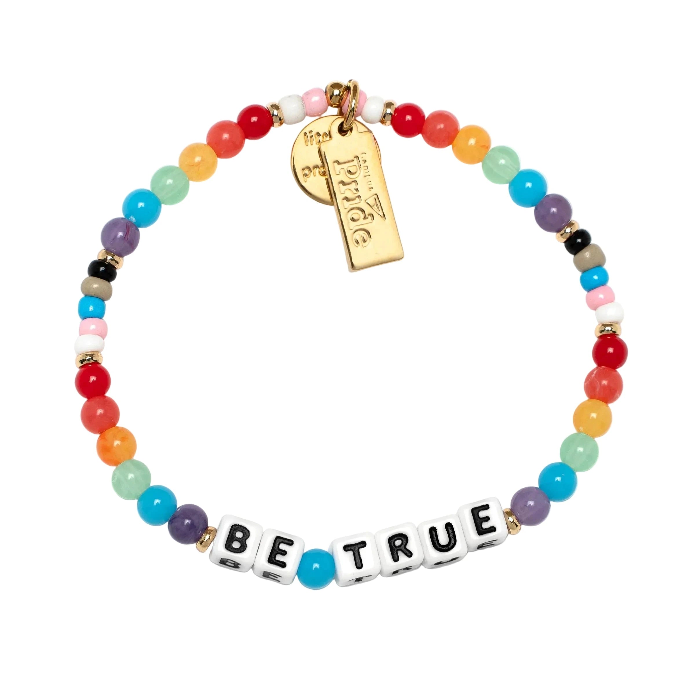 Be True Campus Pride bracelet LGBTQ+ inspirational bracelet by Little Words Project