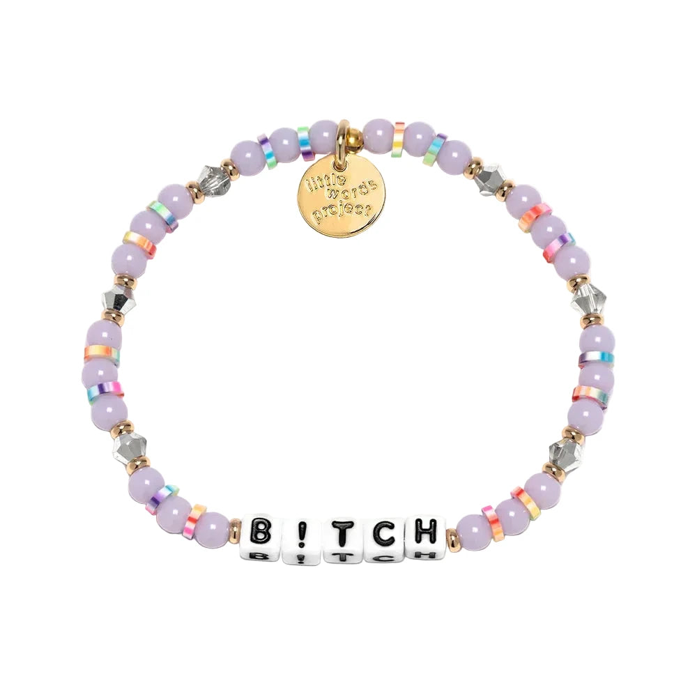 Bitch Ultraviolet Morning Light bracelet S/M funny statement bracelet by Little Words Project