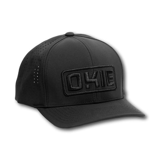 Blacked out Oklahoma performance hat with sleek athletic style