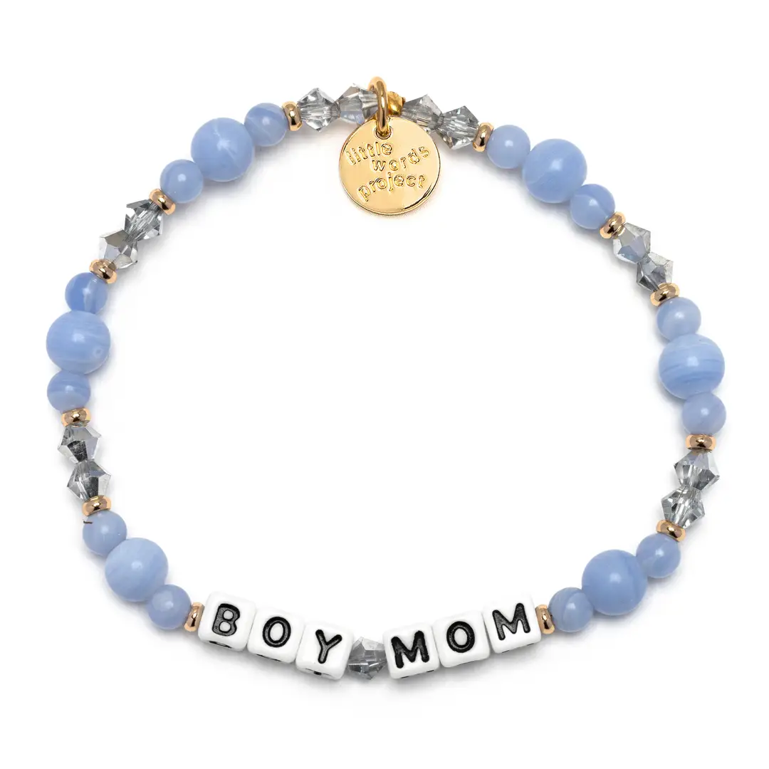 Boy Mom Blue Dynamite bracelet M/L blue beaded bracelet by Little Words Project