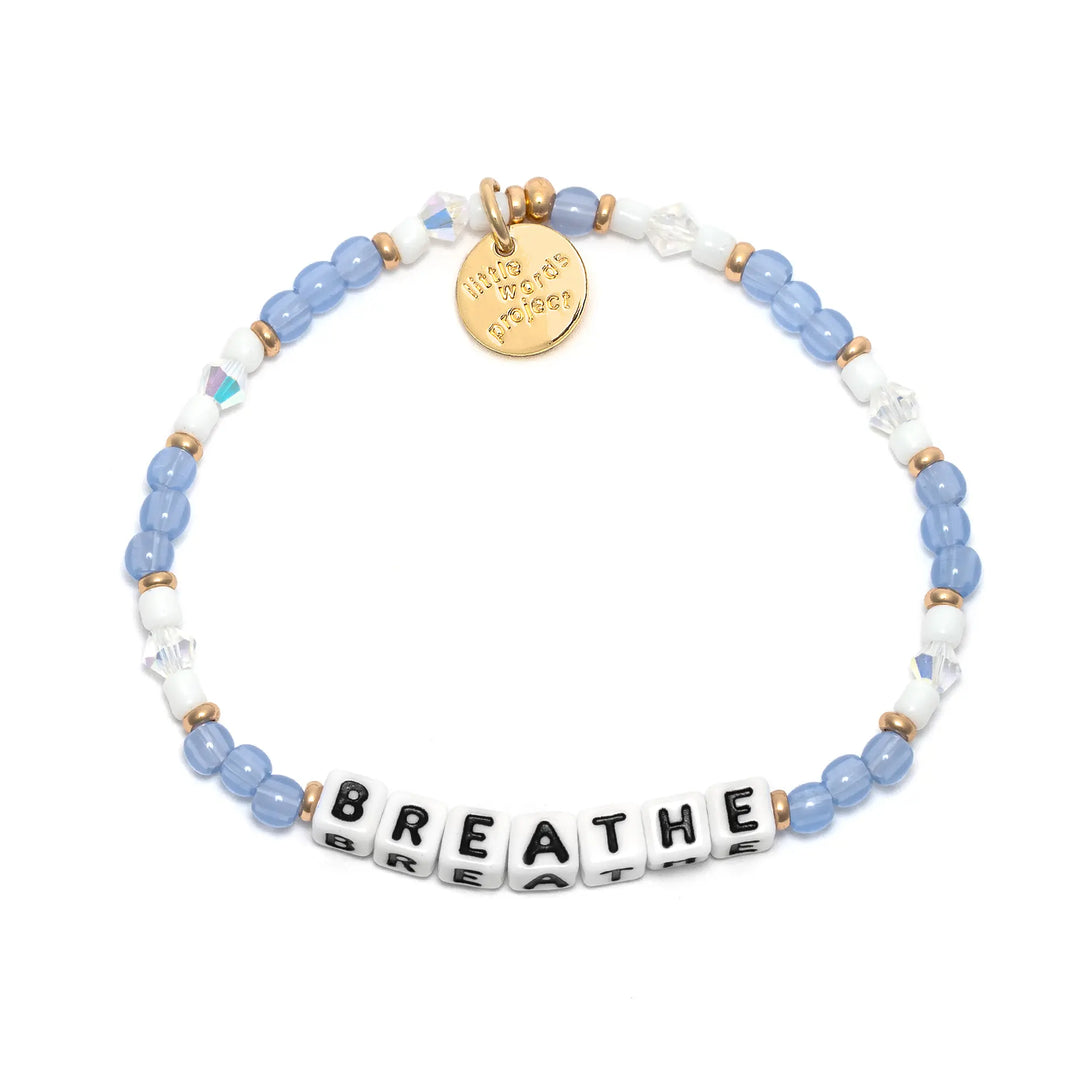 Breathe Morning Sky bracelet inspirational word bracelet by Little Words Project
