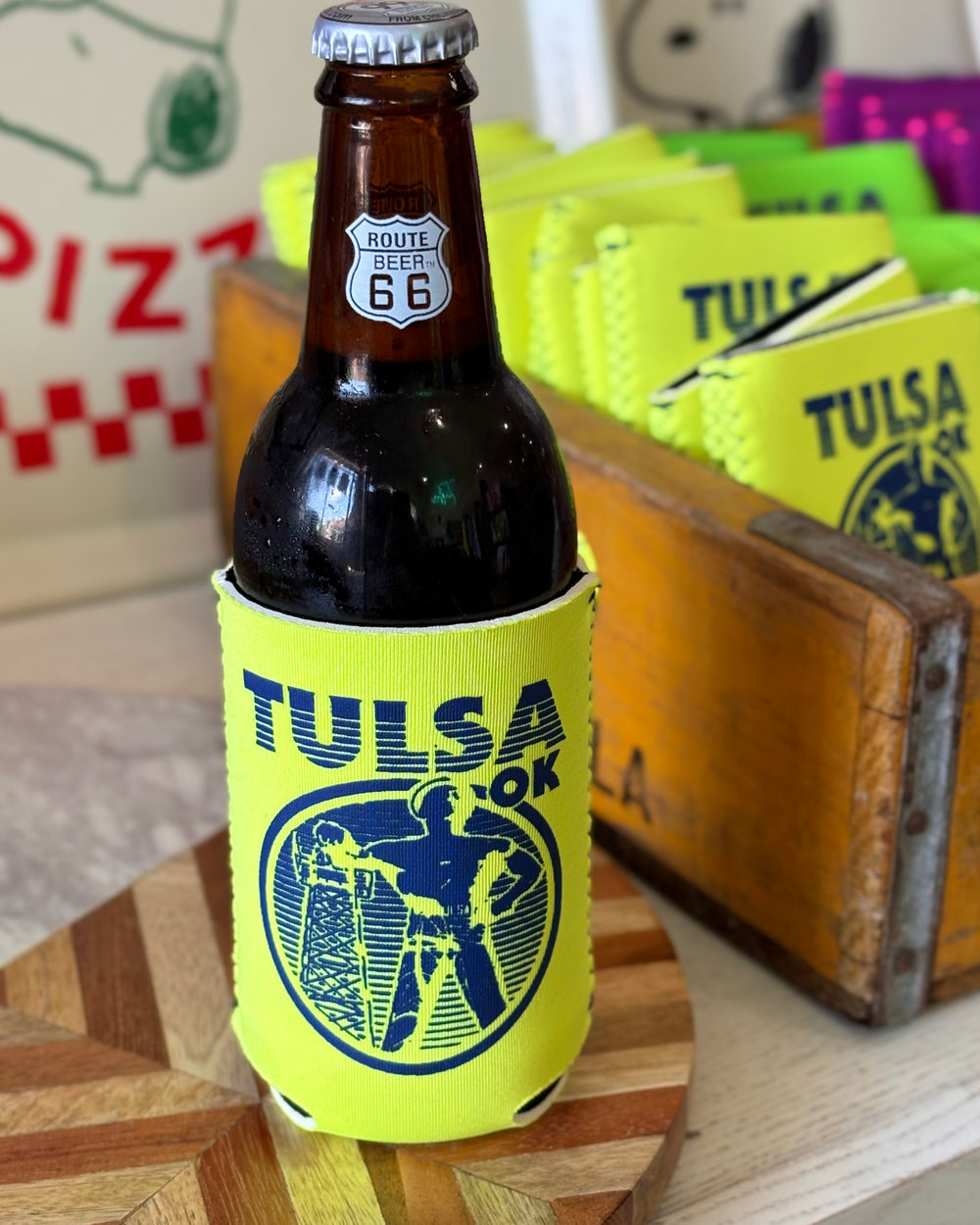 Tulsa Driller Koozie Citron/Navy