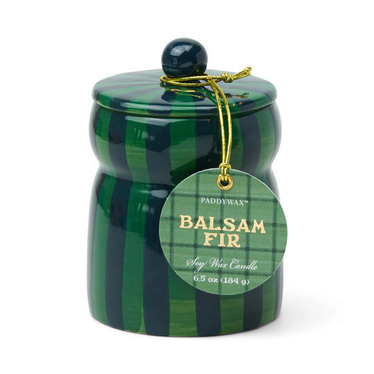 Balsam Fir Green/Navy Cabana Candle