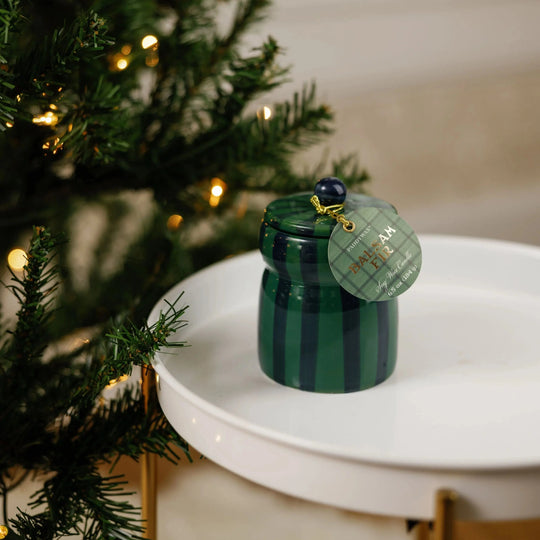 Balsam Fir Green/Navy Cabana Candle