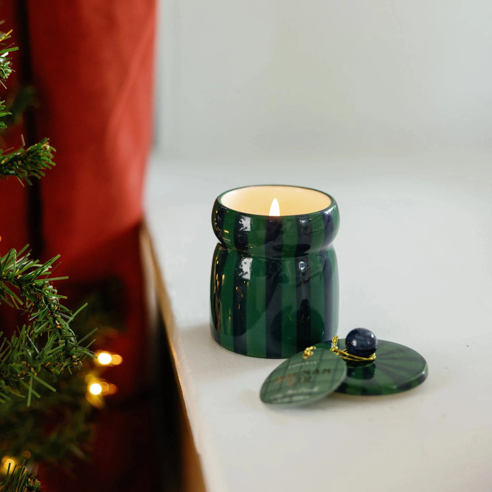Balsam Fir Green/Navy Cabana Candle