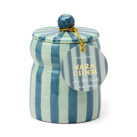 Warm Cider Blue/Navy Cabana Candle