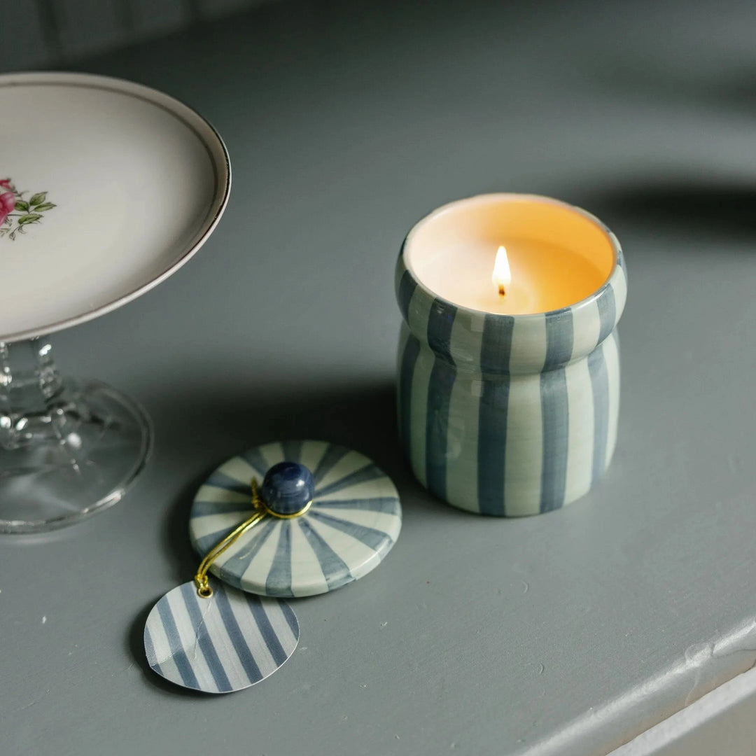 Warm Cider Blue/Navy Cabana Candle