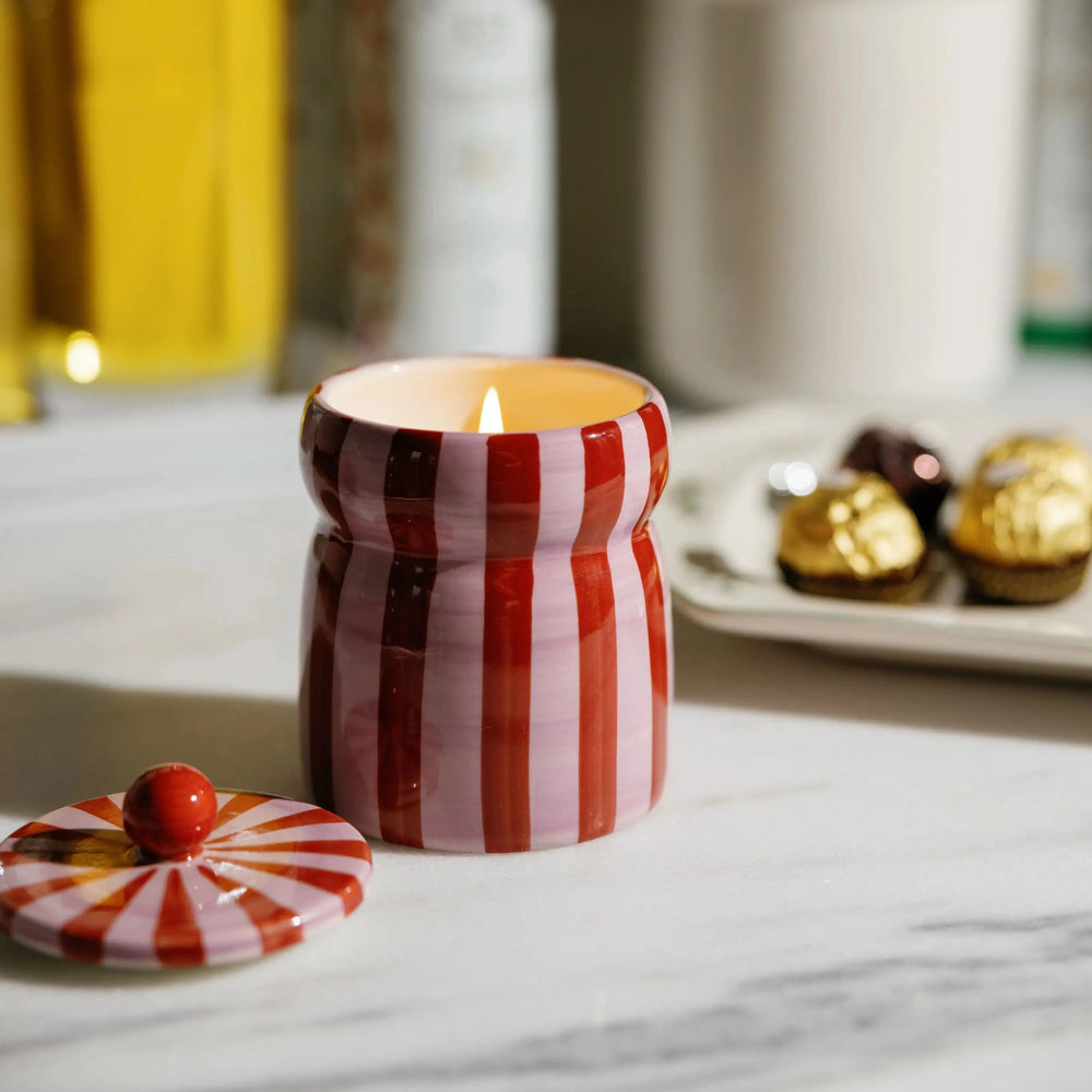 Pink Peppermint Red/Pink Cabana Candle